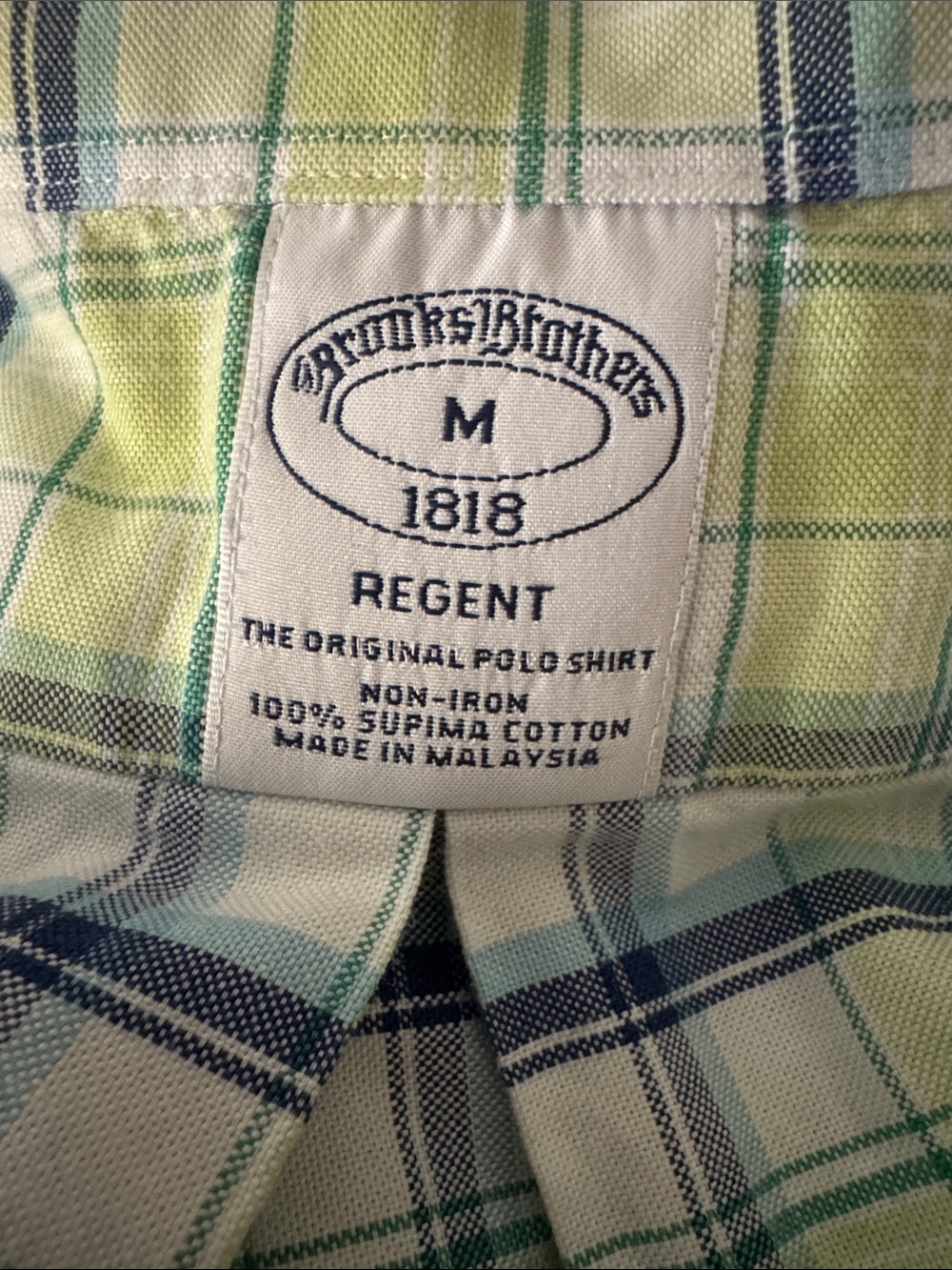 Brooks Brothers Regent Plaid Button-Down Shirt in Yellow & Navy Size M - Picture 2 of 5